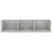 Raft de perete CD-uri, gri beton, 75x18x18 cm, lemn prelucrat - WALTI WALTI