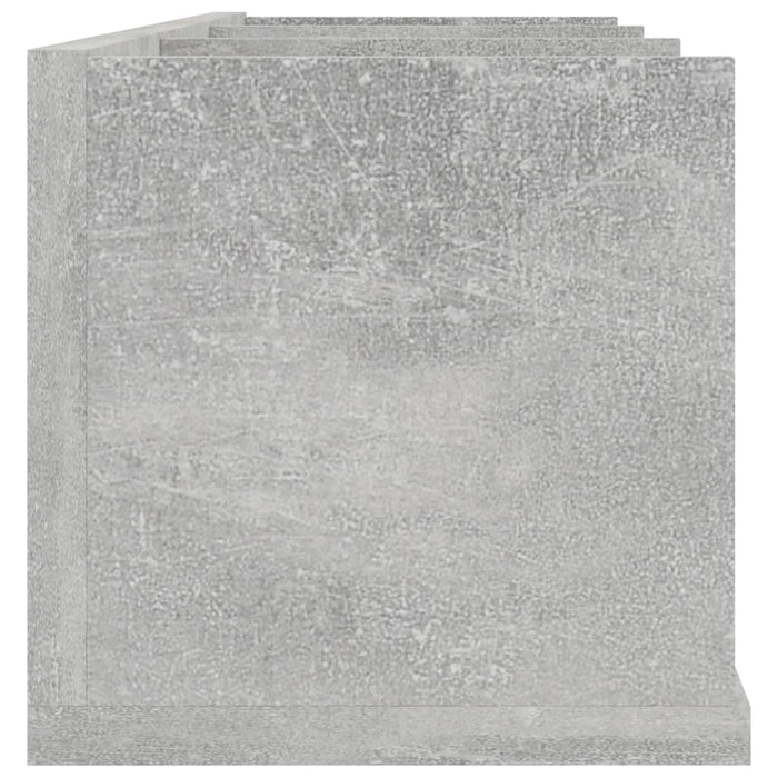 Raft de perete CD-uri, gri beton, 75x18x18 cm, lemn prelucrat - WALTI WALTI