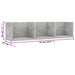 Raft de perete CD-uri, gri beton, 75x18x18 cm, lemn prelucrat - WALTI WALTI