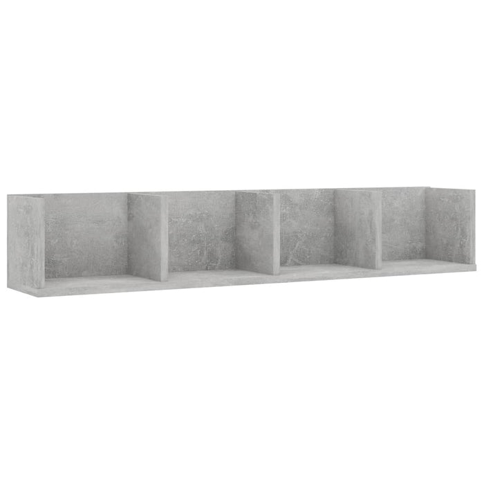 Raft de perete CD-uri, gri beton, 100x18x18 cm, lemn prelucrat - WALTI WALTI