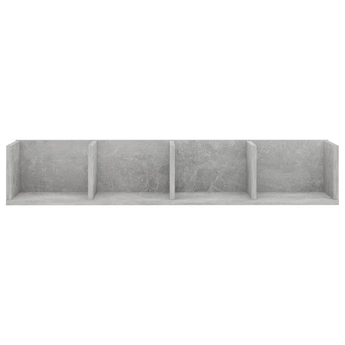 Raft de perete CD-uri, gri beton, 100x18x18 cm, lemn prelucrat - WALTI WALTI