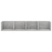 Raft de perete CD-uri, gri beton, 100x18x18 cm, lemn prelucrat - WALTI WALTI