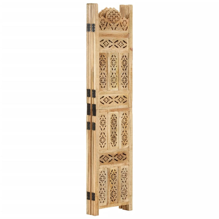 Paravan cameră sculptat manual 4 panouri 160x165 cm mango WALTI