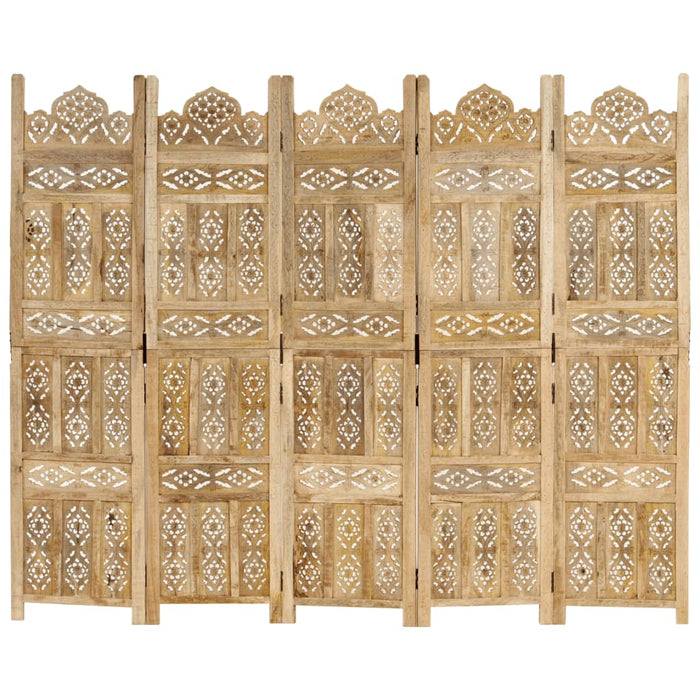Paravan cameră sculptat manual 5 panouri 200x165 cm mango - WALTI WALTI