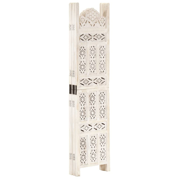 Paravan cameră sculptat manual 5 panouri alb 200x165 cm mango - WALTI WALTI