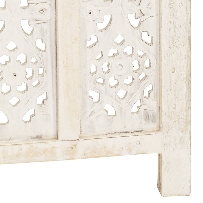 Paravan cameră sculptat manual 5 panouri alb 200x165 cm mango - WALTI WALTI