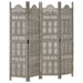 Paravan cameră sculptat manual 4 panouri gri 160x165 cm mango - WALTI WALTI