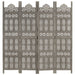 Paravan cameră sculptat manual 4 panouri gri 160x165 cm mango - WALTI WALTI