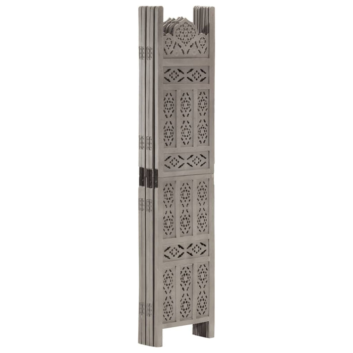 Paravan cameră sculptat manual 5 panouri gri 200x165 cm mango - WALTI WALTI