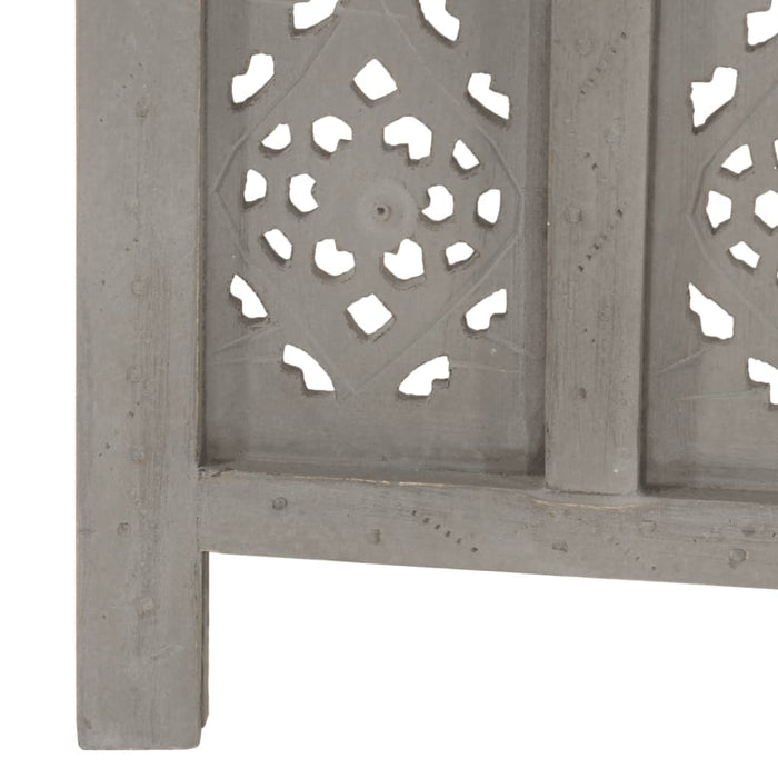 Paravan cameră sculptat manual 5 panouri gri 200x165 cm mango - WALTI WALTI