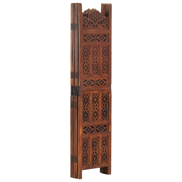 Paravan cameră sculptat manual 5 panouri maro 200x165 cm mango - WALTI WALTI
