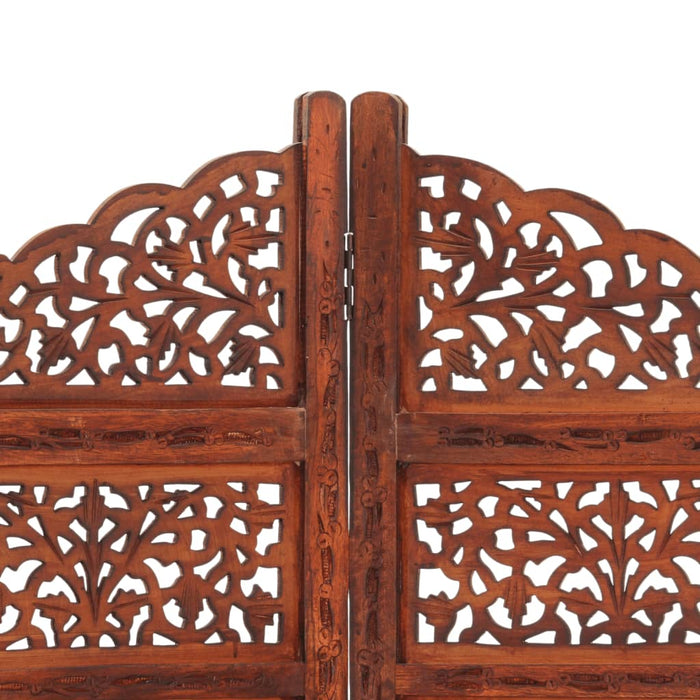 Paravan cameră sculptat manual 4 panouri maro 160x165 cm mango WALTI