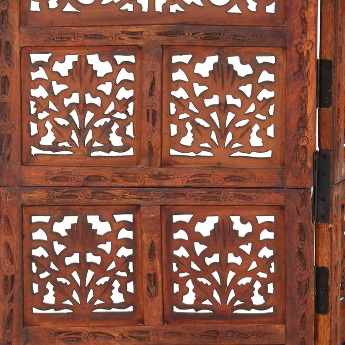 Paravan cameră sculptat manual 4 panouri maro 160x165 cm mango WALTI