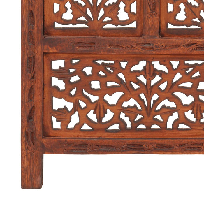 Paravan cameră sculptat manual 4 panouri maro 160x165 cm mango WALTI