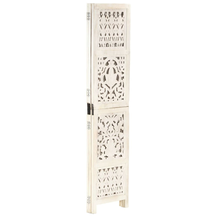 Paravan cameră sculptat manual 3 panouri alb 120x165 cm mango - WALTI WALTI