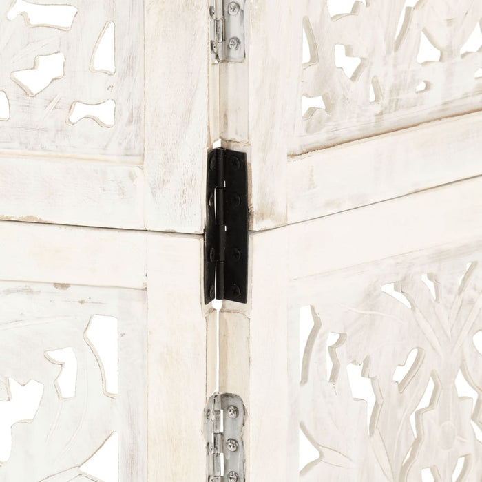 Paravan cameră sculptat manual 3 panouri alb 120x165 cm mango - WALTI WALTI