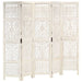 Paravan cameră sculptat manual 5 panouri alb 200x165 cm mango - WALTI WALTI