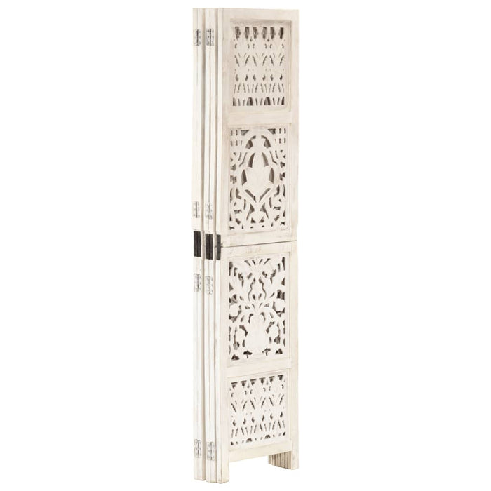 Paravan cameră sculptat manual 5 panouri alb 200x165 cm mango - WALTI WALTI