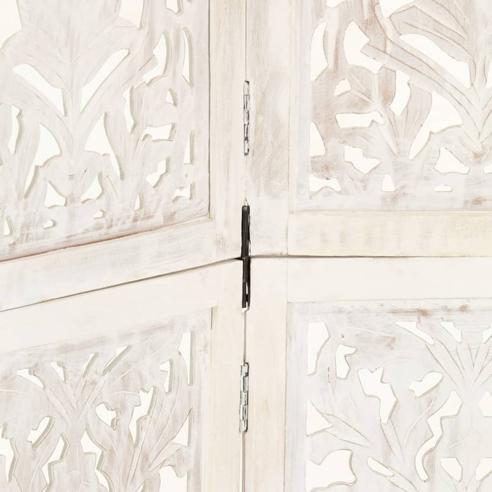 Paravan cameră sculptat manual 5 panouri alb 200x165 cm mango - WALTI WALTI