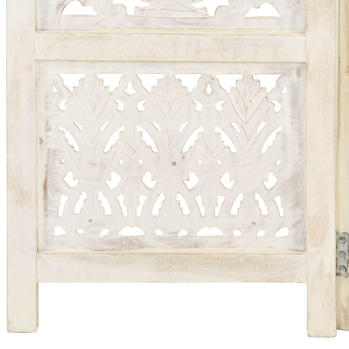 Paravan cameră sculptat manual 5 panouri alb 200x165 cm mango - WALTI WALTI