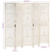 Paravan cameră sculptat manual 5 panouri alb 200x165 cm mango - WALTI WALTI