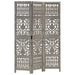 Paravan cameră sculptat manual 3 panouri gri 120x165 cm mango - WALTI WALTI
