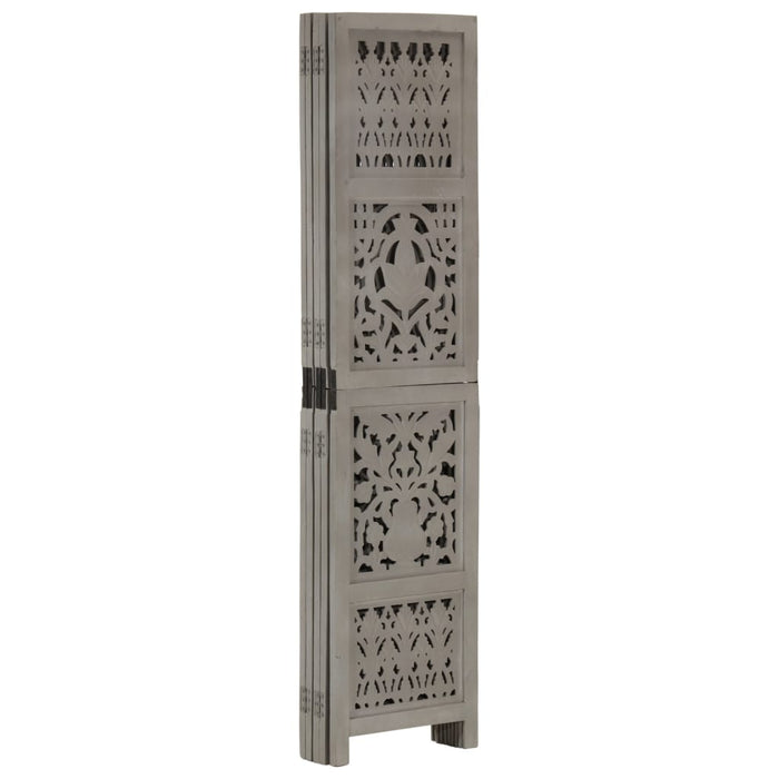 Paravan cameră sculptat manual 5 panouri gri 200x165 cm mango - WALTI WALTI