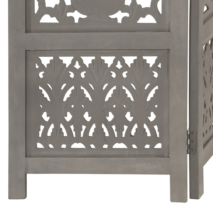 Paravan cameră sculptat manual 5 panouri gri 200x165 cm mango - WALTI WALTI