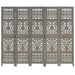 Paravan cameră sculptat manual 5 panouri gri 200x165 cm mango - WALTI WALTI
