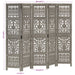 Paravan cameră sculptat manual 5 panouri gri 200x165 cm mango - WALTI WALTI