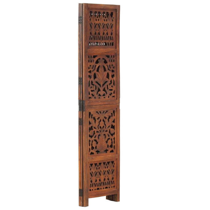 Paravan cameră sculptat manual 3 panouri maro 120x165 cm mango - WALTI WALTI