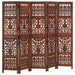 Paravan cameră sculptat manual 5 panouri maro 200x165 cm mango - WALTI WALTI