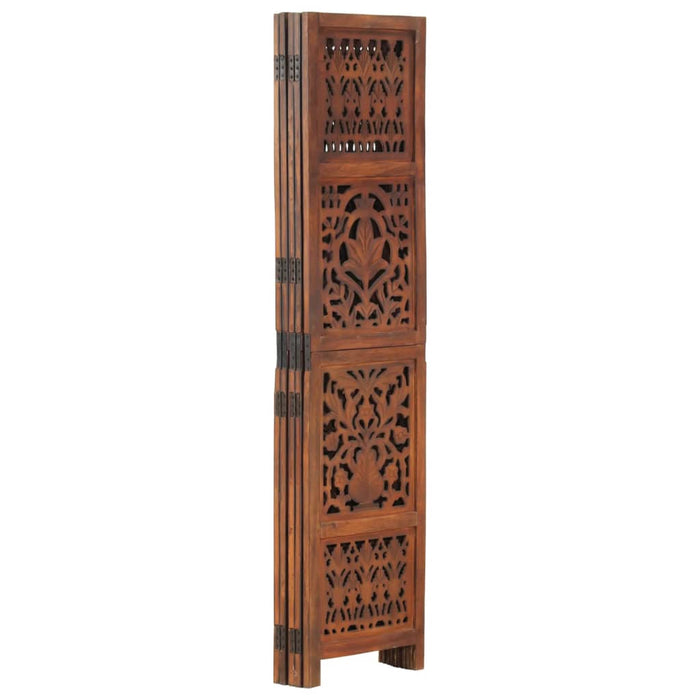 Paravan cameră sculptat manual 5 panouri maro 200x165 cm mango - WALTI WALTI