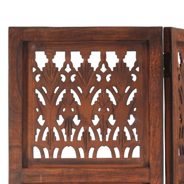 Paravan cameră sculptat manual 5 panouri maro 200x165 cm mango - WALTI WALTI