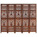 Paravan cameră sculptat manual 5 panouri maro 200x165 cm mango - WALTI WALTI