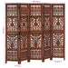 Paravan cameră sculptat manual 5 panouri maro 200x165 cm mango - WALTI WALTI