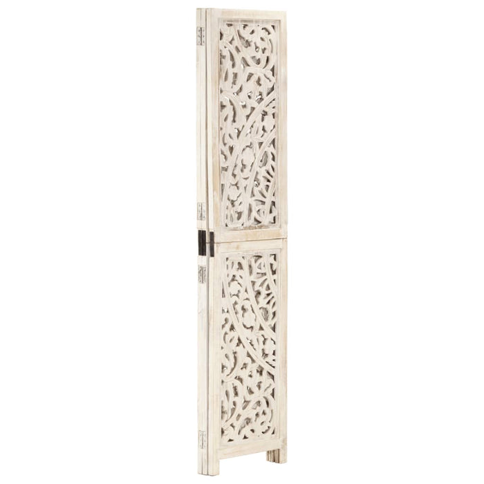 Paravan cameră sculptat manual 3 panouri alb 120x165 cm mango - WALTI WALTI