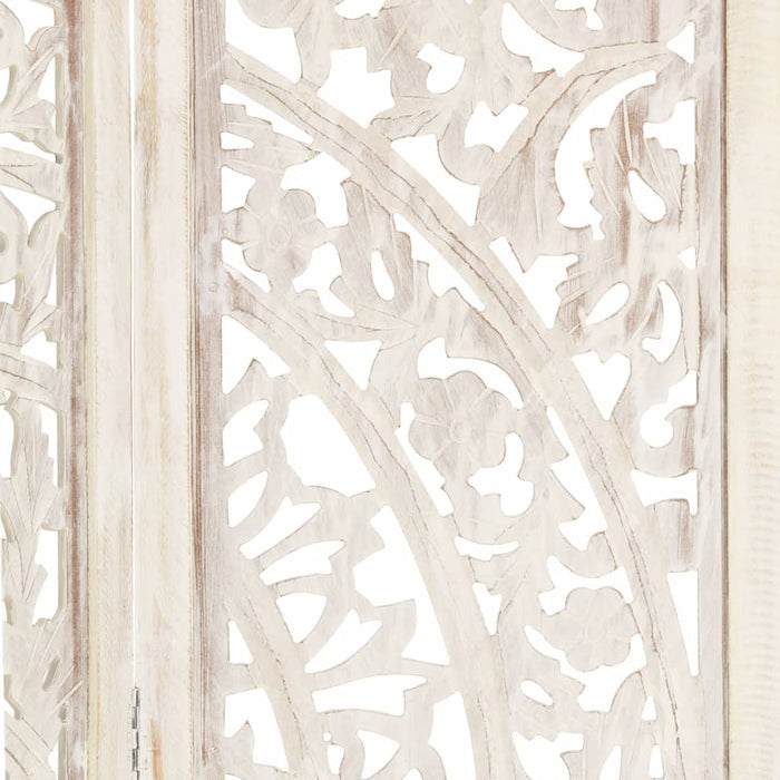 Paravan cameră sculptat manual 3 panouri alb 120x165 cm mango - WALTI WALTI