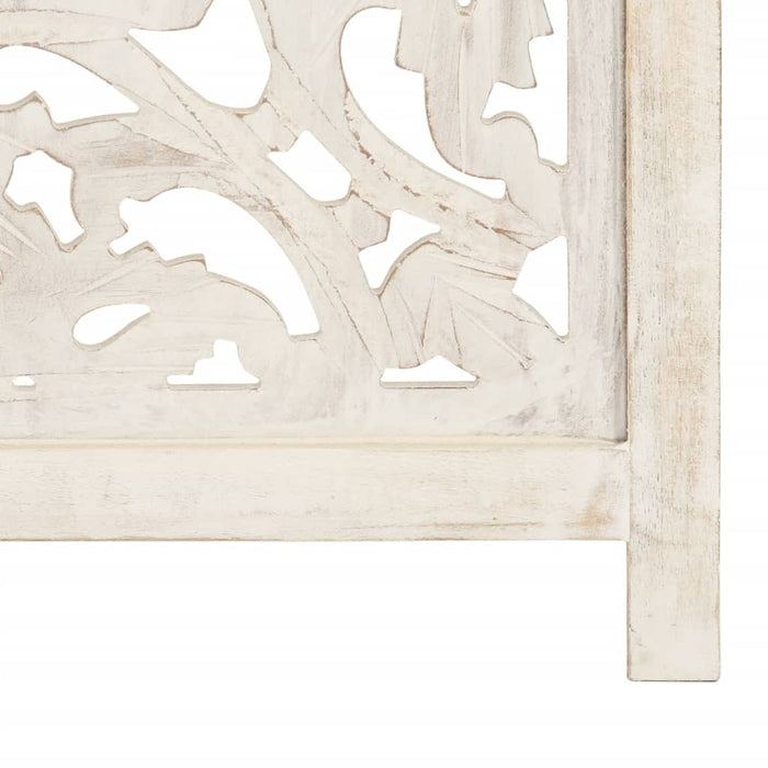 Paravan cameră sculptat manual 3 panouri alb 120x165 cm mango - WALTI WALTI