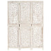 Paravan cameră sculptat manual 3 panouri alb 120x165 cm mango - WALTI WALTI