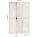 Paravan cameră sculptat manual 3 panouri alb 120x165 cm mango - WALTI WALTI