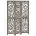 Paravan cameră sculptat manual 3 panouri gri 120x165 cm mango - WALTI WALTI
