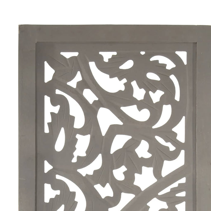 Paravan cameră sculptat manual 3 panouri gri 120x165 cm mango - WALTI WALTI