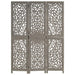 Paravan cameră sculptat manual 3 panouri gri 120x165 cm mango - WALTI WALTI