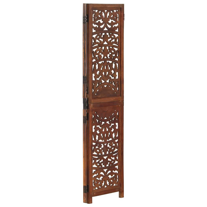 Paravan cameră sculptat manual 3 panouri maro 120x165 cm mango - WALTI WALTI