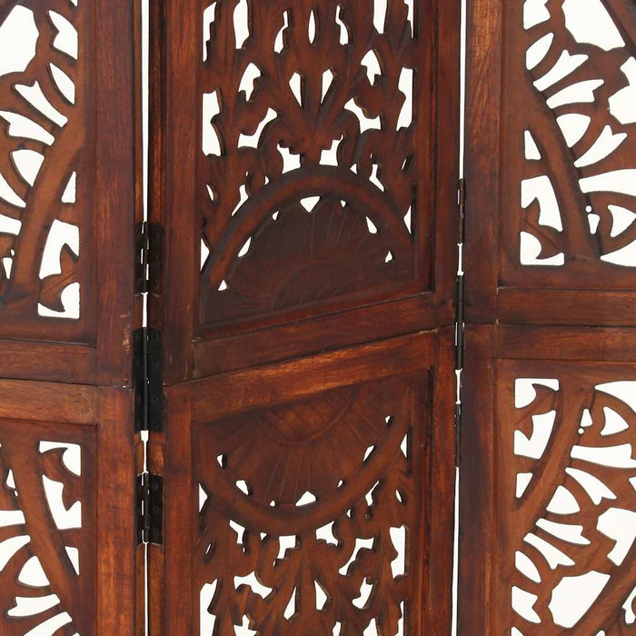 Paravan cameră sculptat manual 3 panouri maro 120x165 cm mango - WALTI WALTI