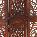 Paravan cameră sculptat manual 3 panouri maro 120x165 cm mango - WALTI WALTI