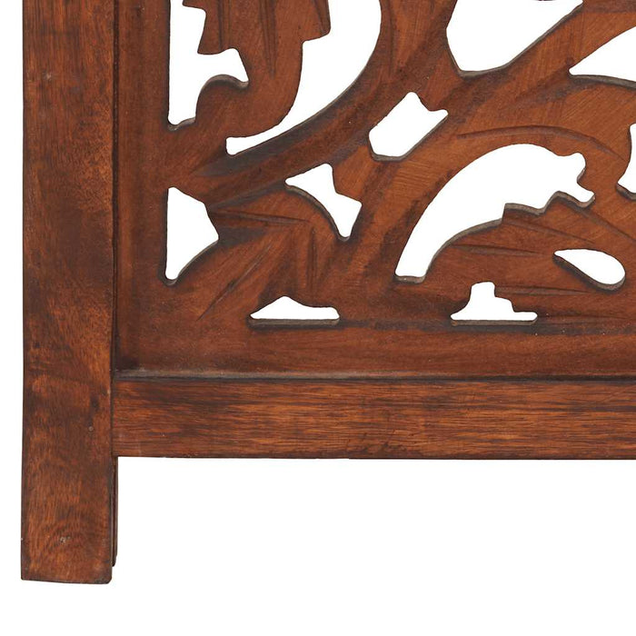 Paravan cameră sculptat manual 3 panouri maro 120x165 cm mango - WALTI WALTI