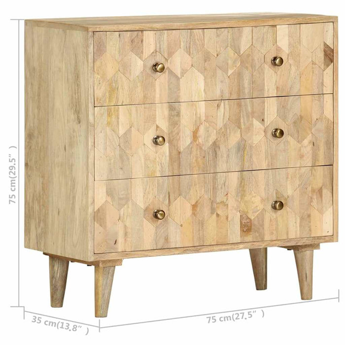 Dulap cu sertare, 75 x 35 x 75 cm, lemn masiv de mango WALTI