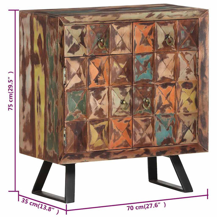 Dulap lateral, 70 x 35 x 75 cm, lemn masiv reciclat WALTI